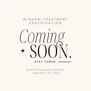 Are You Ready To Conquer Custom Window Coverings?
After creating successful training programs for the industry’s biggest players, I’ve built this window treatment certification course with you in mind. I’ll pull back the curtain to unveil the secrets of bespoke window treatments with this course. Learn the art and science of custom window coverings- to further your skills, elevate your expertise and set yourself apart. Consisting of 12 weekly 1.5 hour live webinar sessions, exercises and hands-on projects, plus a 1 hour weekly mentoring session, the certification course offers you real time tools, advice, and inspiration all to set you up as a CERTIFIED WINDOW TREATMENT SPECIALIST. #windowtreatment #customwindowtreatments #windowtreatmentcertification