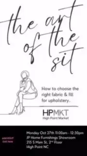 Join me for The Art of the Sit Panel at HPMKT Monday, October 27, 2025 at 11:00 am. JP Home, 215 S. Main. Lunch follows.Please  RSVP. Link in bio.#artofthesit #hpmkt #parisdecooff