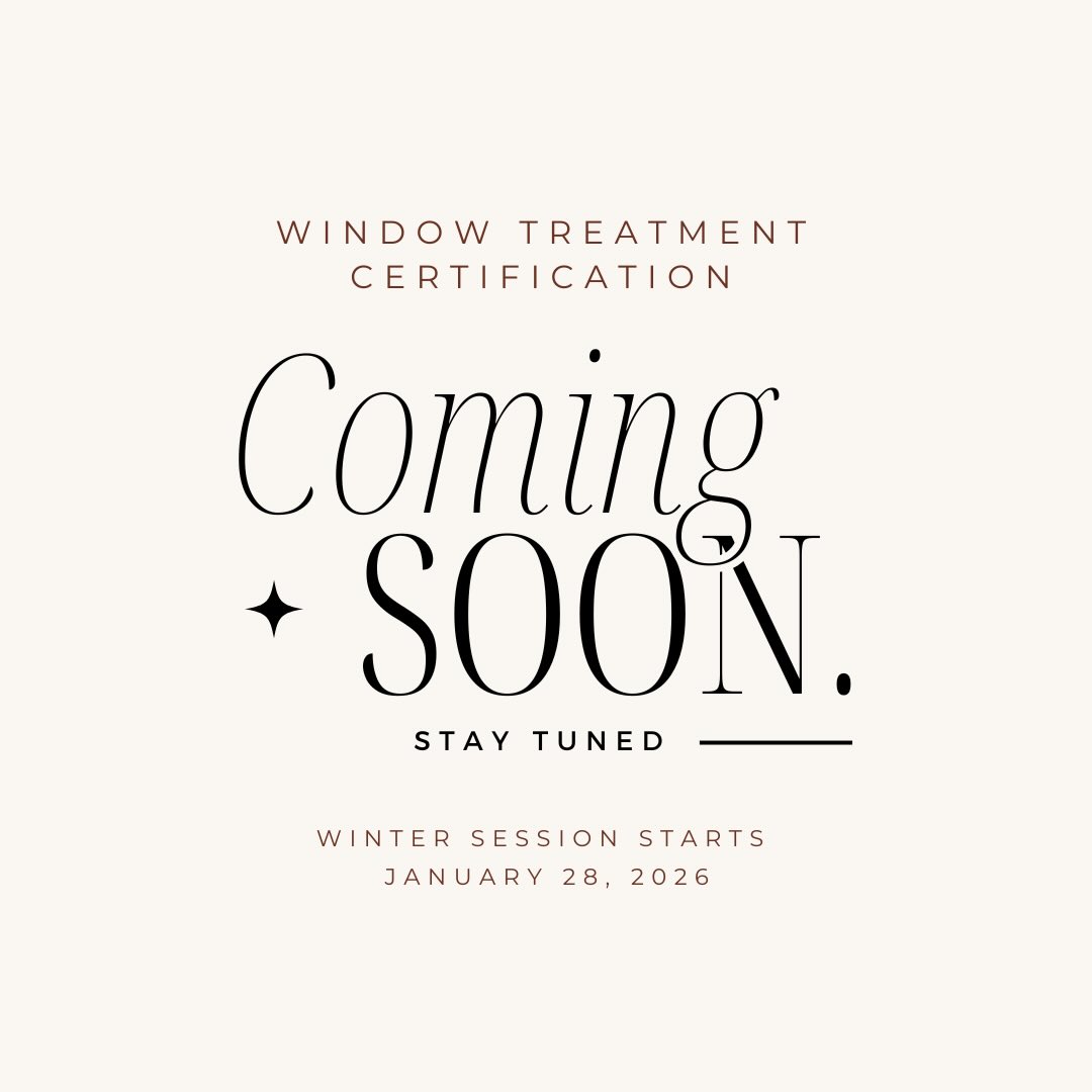 Are You Ready To Conquer Custom Window Coverings?
After creating successful training programs for the industry’s biggest players, I’ve built this window treatment certification course with you in mind. I’ll pull back the curtain to unveil the secrets of bespoke window treatments with this course. Learn the art and science of custom window coverings- to further your skills, elevate your expertise and set yourself apart. Consisting of 12 weekly 1.5 hour live webinar sessions, exercises and hands-on projects, plus a 1 hour weekly mentoring session, the certification course offers you real time tools, advice, and inspiration all to set you up as a CERTIFIED WINDOW TREATMENT SPECIALIST. #windowtreatment #customwindowtreatments #windowtreatmentcertification